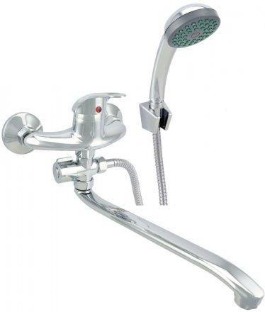 Смеситель ванно-душевой Juguni с метал. шлангом и хром. лейкой, S-изл картридж 40 мм 0402.609А